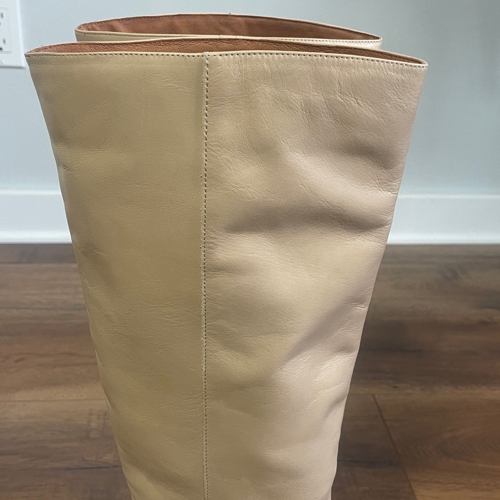 Anthropologie Pull On Nude Heeled Boots Size 38 US 7.5 - Picture 6 of 14